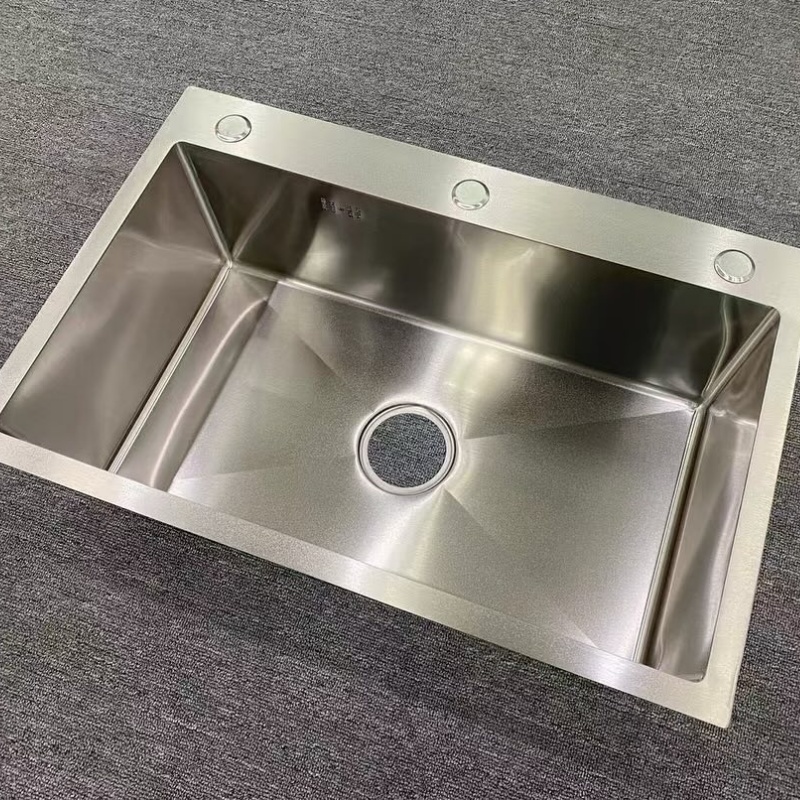 Large Rectangular Kitchen Sink with Double Bowls in SUS304 Steel