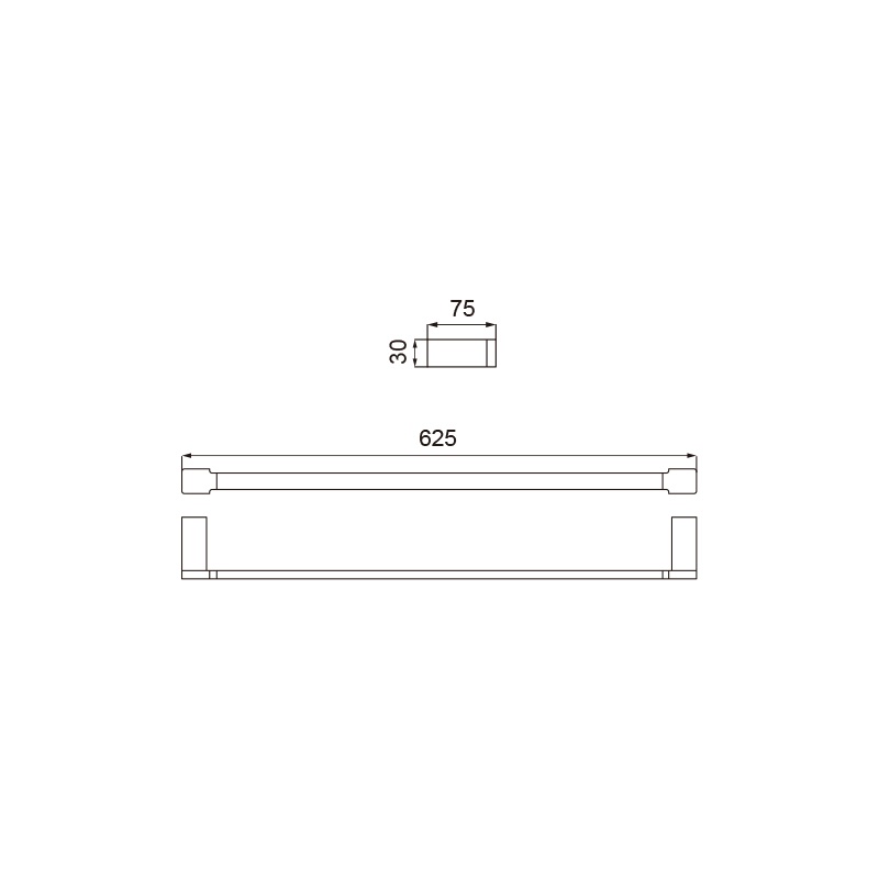 24 Inch Bathroom Hardware Set Wall Mounted Towel Bar Set