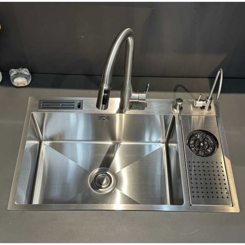 Multifunctional Kitchen Sink Stainless Steel Square Handmade Sink Custom Size OEM Factory Modern Luxury Kitchen Sink Supplier